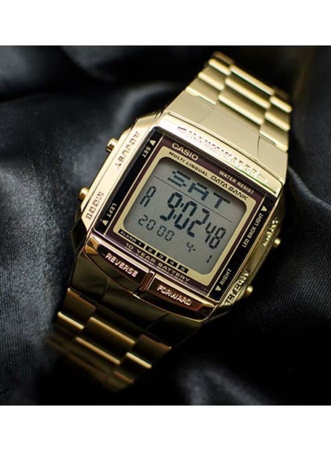 CASIO Men's Data Bank Stainless Steel Digital WatchDB-360G-9ADF Gold - Image 5